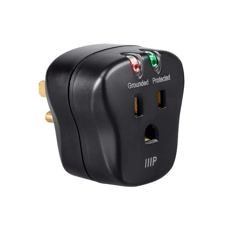 Monoprice 115877 1 Outlet Portable Mini Power Surge Protector Wall