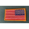 American Flag Right Sleeve Biker/Military Embroidered Patch W/ Gold Border