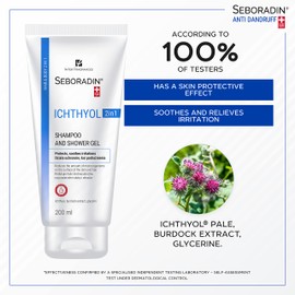 Seboradin 2-in-1 Shampoo Gel Anti Dandruff Dry Itchy Scalp Psoriasis Hair Shampoo Psoriasis Eczema Care Seborrheic Eczema 200 ml