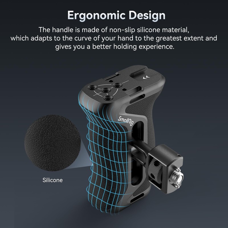 SMALLRIG Side Handle with (1/4" & 3/8") Two-in-One Fixing Screw,