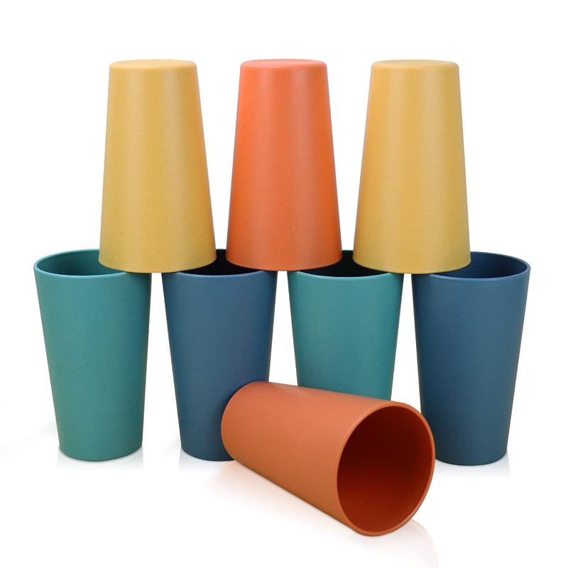 Homienly Wheat Straw Cups, 20 OZ Drinking Cups Set of