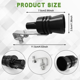 RGOAANC Car Turbo Whistle, Exhaust Whistle, Aluminum Car Turbo Sound Simulator, Universal Modification Accessories Vehicle Blow Valve Tip Metal Simulation Muffler for Most Cars Sedans Motorcycles (XL)