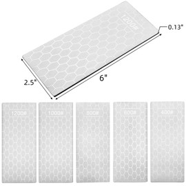 YIMITEE 5 Pack Diamond Sharpening Stones, Knife Sharpener Plate with Non-Slip Base, Honing Stone Lapping Plate with Honeycomb Surface for Kitchen Blade Chisel Scissors, 400/600/800/1000/1200 Grit