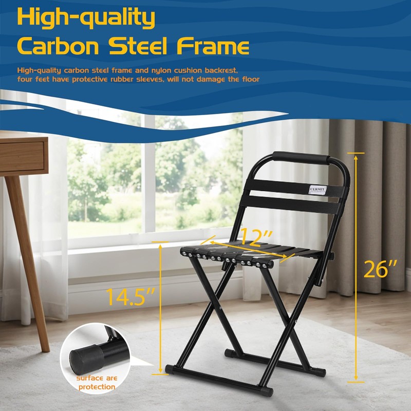 CERMIT Folding Chair, Collapsible Stool, Camping Stool, Folding Chair, Portable