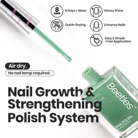 beetles Gel Polish Beetles Green Nail Polish Set P181, 6 Colors Blue White Nail Polish Set, Green Collection Quick Dry Long Lasting Nail Polish Manicure DIY Nail Art Salon Home Gift For Women