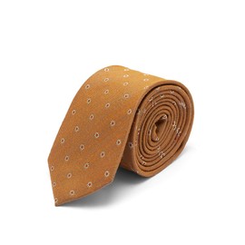 Brera67: Elegant Silk Tie 148 x 8 cm Ties for Men Tie Boys Accessories Men for Jacket and Suit, Rust-colored flowers
