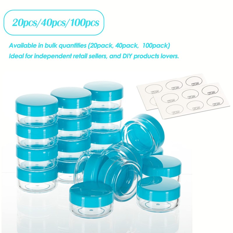 ZEJIA 10 Gram Sample Containers, 20 Count Cosmetic Containers with