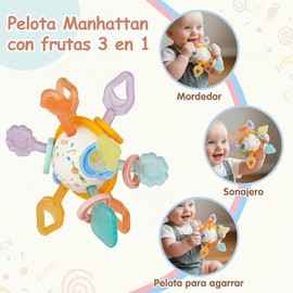 vantisan Mordedera para Bebe, Mordedera Juguetes Montessori, Estimulación Sensorial y Desarrollo Temprano, Mordederas para Bebe 3 a 6 meses, Sonaja Be