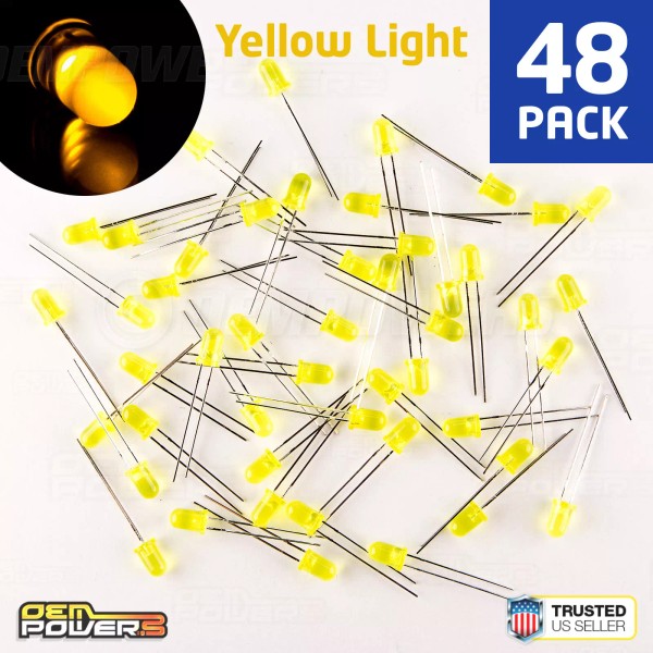 RadioShack 48 X RadioShack 5mm Yellow Diffused LED #2760021 BULK