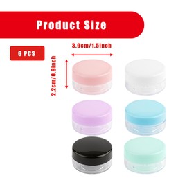 Bojueshaw 6pcs 10Gram Empty Cosmetic Jar,Mini Containers,Leak-Proof Travel Pots with Secure Lids for Creams,Makeup & Crafts