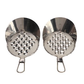 2pcs Bean Jelly Scraper, Stainless Steel Jelly Scraping Cold Noodle Scraper Cheese Grater Manual Zester Fruit Scrapers Food Making Snack Tool Butter Grater Spaetzle Noodle Maker