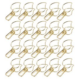 Clothes Drying Clip, 20Pcs Multifunctional Strong Hollow Spring Clip Clothes Pins for Outdoor Clothesline Home Kitchen Travel Office Decor(Gold)