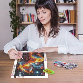 MAXBYE Fox Diamond Painting Kits for Adults, 5D Animal Diamond Art for Beginners, Gem Art Painting with Diamonds Dots for Home Wall Decor 12x16inch