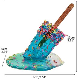 Popsicle Decoration, Resin Melting Popsicle Ornaments Ice Cream Statues Summer Cool Popsicle Home Decoration Ice Cream Sculpture (#5)