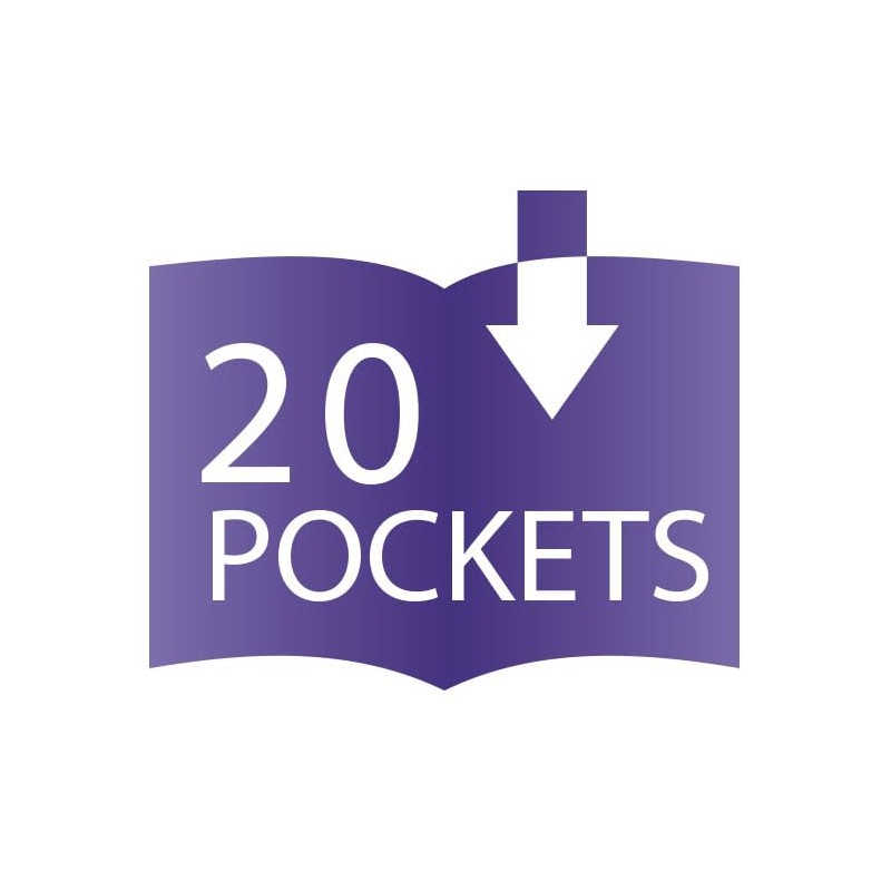 Recycology DCF442A Display Book Wing with 20 Pockets - Black