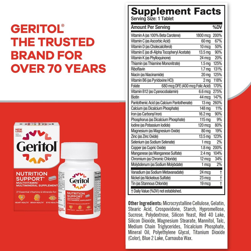 Geritol, Multivitamin Supplement, Contains Antioxidants, Vitamins B, C, E &