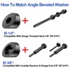 CKE 50 Pack 1/4" Black Angle Beveled Washers for Cable