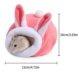 Luckious Hamster Bed - Soft and Cozy Small Animal Bedding Sleeping Retreat for Hamsters, Hedgehogs, Guinea Pigs, Cute and Warm Hamster House (Pink)