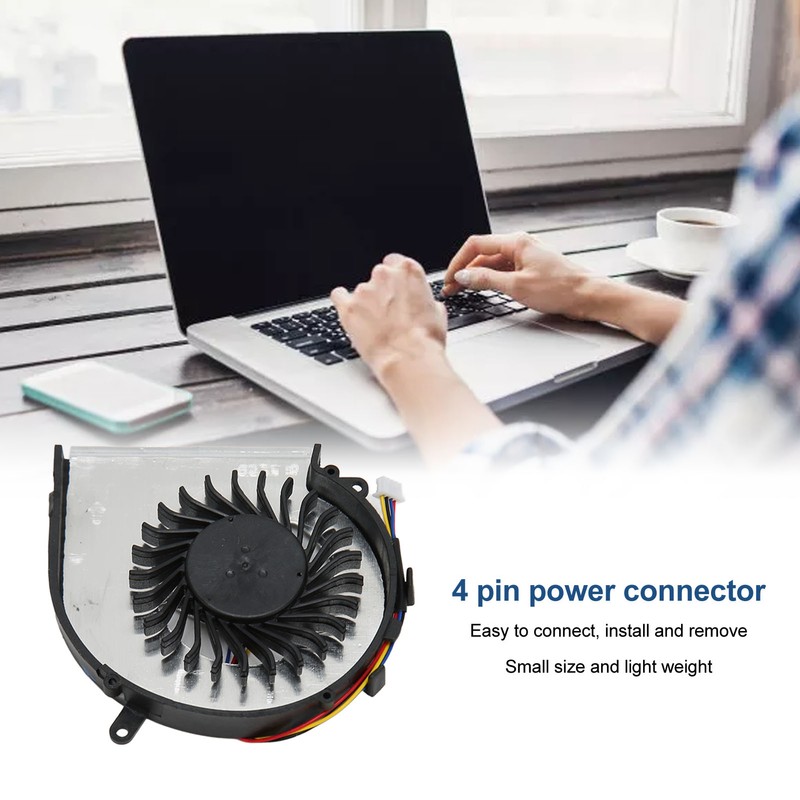 Cooling Fan 4 Pin Aluminum Alloy ABS Easy Replaceable Laptop