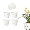 Gyfofix 5 Pack 5.5 Inch Orchid Pots, White Plastic Planters