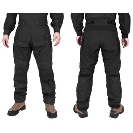 KRYDEX Tactical Men's G3 Combat Pants with Knee Pads (Black, L)