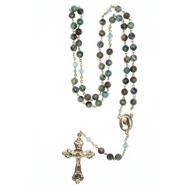 Catholic Prayer Rosary made with Gemstones and Central European Crystals - Communion, Confirmation, RCIA, Christmas, more, Gemstone, Onyx