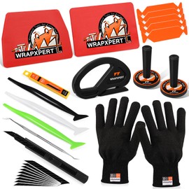 WRAPXPERT Car Vinyl Wrap Tool Kit Vehicle Tint Window Tint Kit Includes Vinyl Wrap Magnets,Edge Trimming Tools,Felt Squeegee,Wrapping Cutter