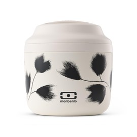 monbento - MB Element Graphic Plume Insulated Container - Beige - Leakproof and Insulated Lunch Box Keeps Food hot/Cold - BPA Free - Food Grade Safe - Feather