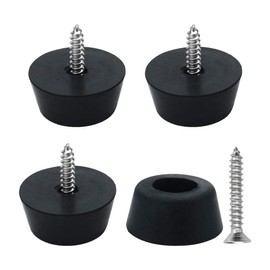 sourcing map 4pcs Rubber Feet Round Bumper Furniture Table Printer Speaker Floor Protector Cabinet Leg Pads with Screws, D25x21xH12mm