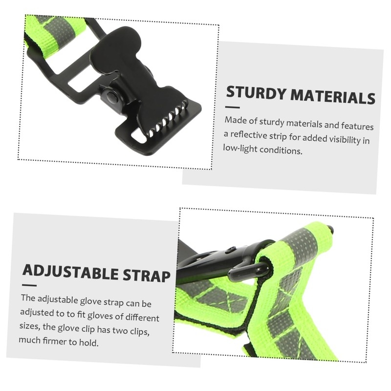 Mobestech Firefighter Glove Clips 2 Pack Reflective Straps Heavy Duty