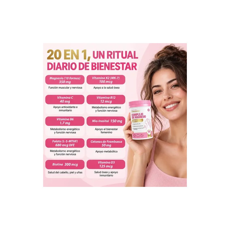 Windboss Complejo Magnesio Mujeres Cápsulas