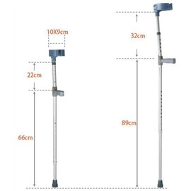 Cane Folding crutcher Cane Rehabilitation Expansion Medical Elbow arms Bottom Aluminum Alloy Walker Antiskid (Color : White)