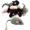 Labriciyon 5 Pcs Gray Fur Rattle Mouse Cat Toy Mice