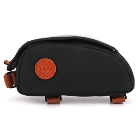 TOURBON Waterproof Canvas Bike Frame Bag Bicycle Top Tube Phone Holder Pouch Black