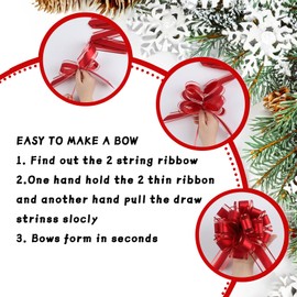 36 Pieces Black Pull Bow Wrapping Pull Bow Ribbon Pull Bows for Wedding Baskets,6 Inches Diameter Gift Bows, Large Bows for Presents. (Mixed Color)