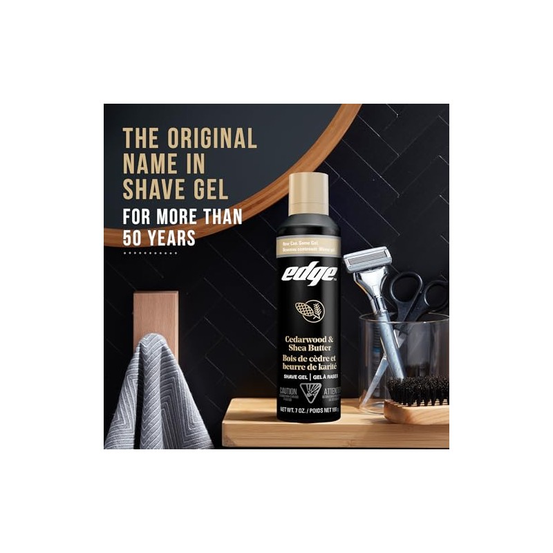 Edge Shave Gel for Men, Cedarwood & Shea Butter, 7oz