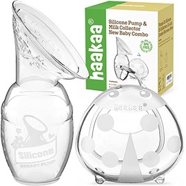haakaa Manual Breast Pump & Ladybug Breast Milk Collector Combo for Collecting Breastmilk, BPA Free