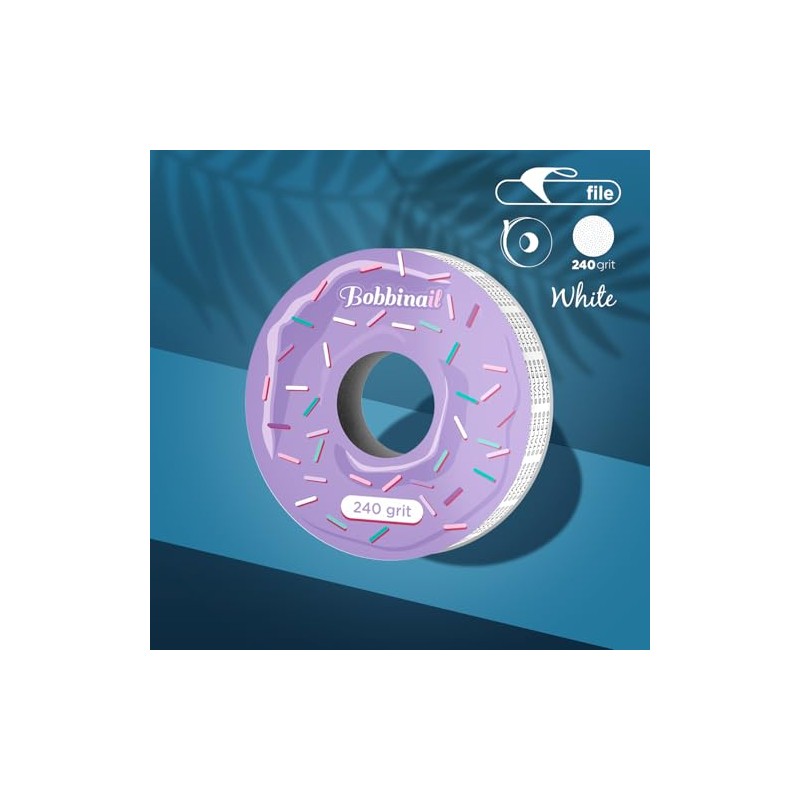 STALEKS Pro Bobbinail - Lima desechable, color blanco, autoadhesiva, rollo