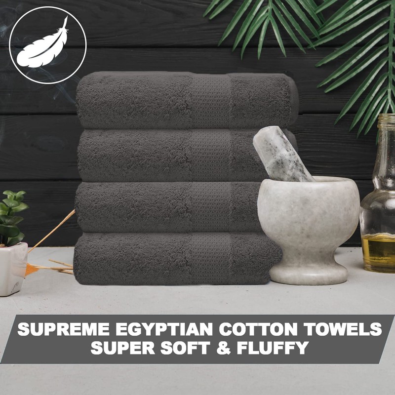 Towelogy® Premium Large Hand Towels Set 100% Combed Ring Spun