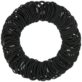Expressions 216-Piece Hair Ties, 4mm Elastics Classic Black Value Pack, Durable No Metal Bands for Women's Ponytails, Thick, Curly and All Hair Types