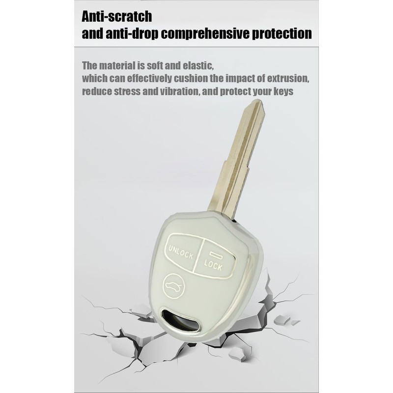 HIBEYO TPU Key Fob Cover for Mitsubishi Lancer EX Evolution