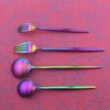 Puzhler Heavy Design Stain Rainbow Silverware Camping Kitchen Utensils Silverware