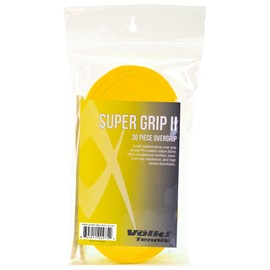 VOLKL Super Grip II | Algodón | Overgrip | Agarre de tenis de alto rendimiento (amarillo, paquete de 30)