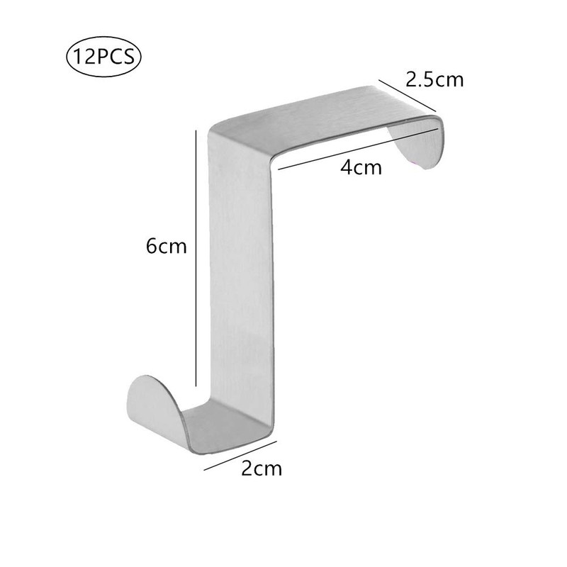 12 Pcs Over The Door Hooks Stainless Steel Hook Hangers