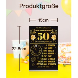 Putuo Decor Birthday Board 50 Years & Vintage 1975 - Retro Anniversary Gift Set for Men and Women
