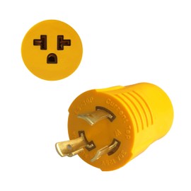 Generator Adapter Plug, NEMA L5-30P Male to NEMA 5-15R/5-20R or 6-15/20R Female RV Generator Adapter, Marine 30 Amp to 110V 15 Amp/120V 20Amp Household Regular Inlet Connector,Yellow