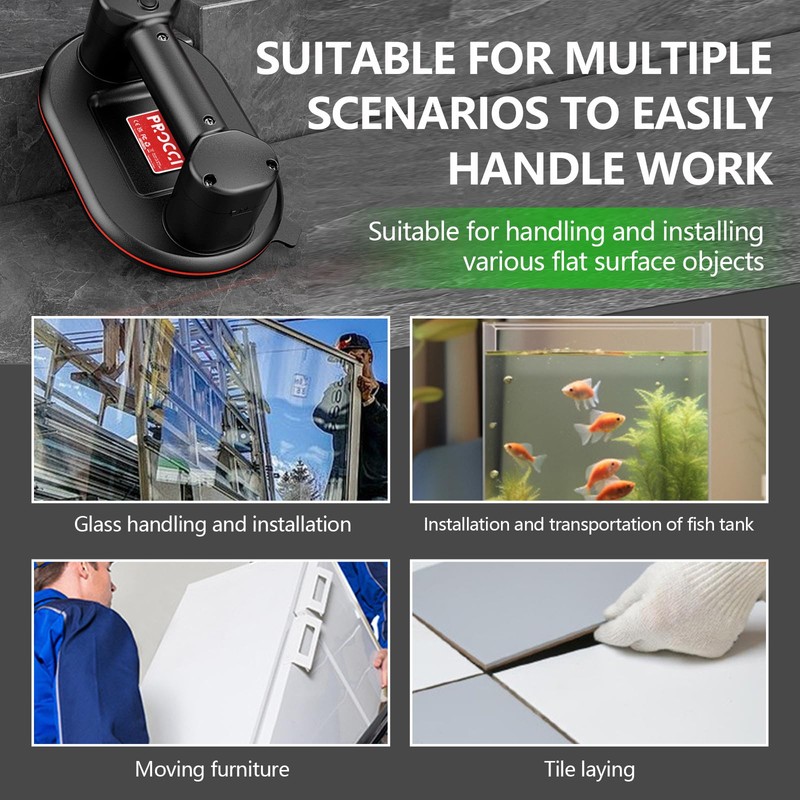 Battery Suction Cup,10 in Diameter, 2 Brushless Motors, 300 KG