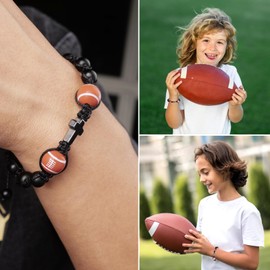 Anpredo Baseball Basketball Soccer Rugby Cross Bracelets for Men - Catholic Confirmation Graduation Gift, Adjustable Braided Birthday Prayer Blessing Charm