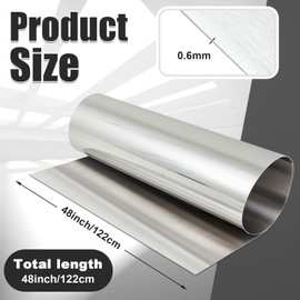 MorningRo 430 Stainless Steel Sheet Metal 48 x 48 Inches 24ga Metal Plates Panel #4 Brushed Finish for Magnetic Mount Board Wall Food Truck Restaurant Crafting Kitchen Floor Trailer Garage Gym