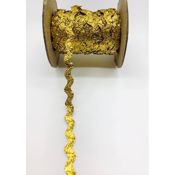 TRIMPLACE Gold 1/2 INCH Metallic RIC RAC 18 Yards